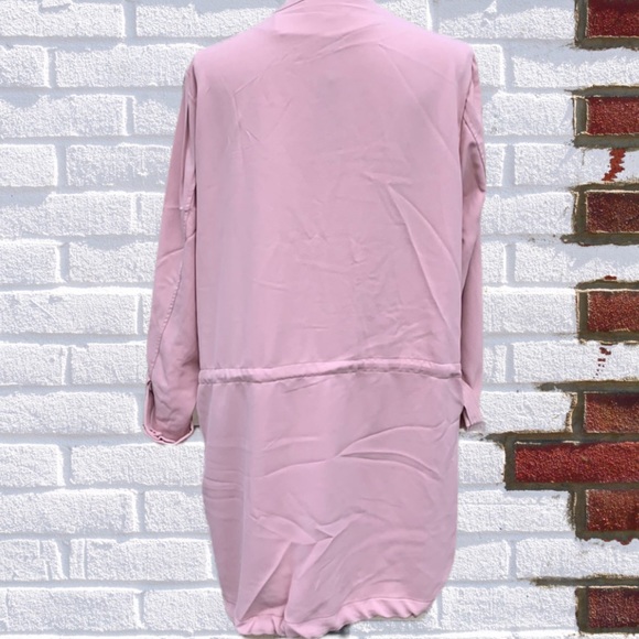 BLUSH PINK DETAILED LONG OPEN STYLE JACKET - Picture 5 of 9